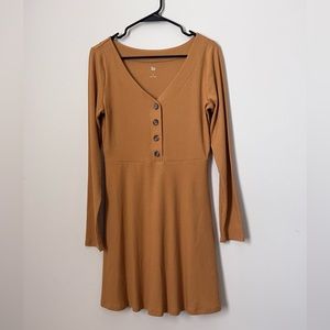 So brand long sleeve, medium ribbed button up dress